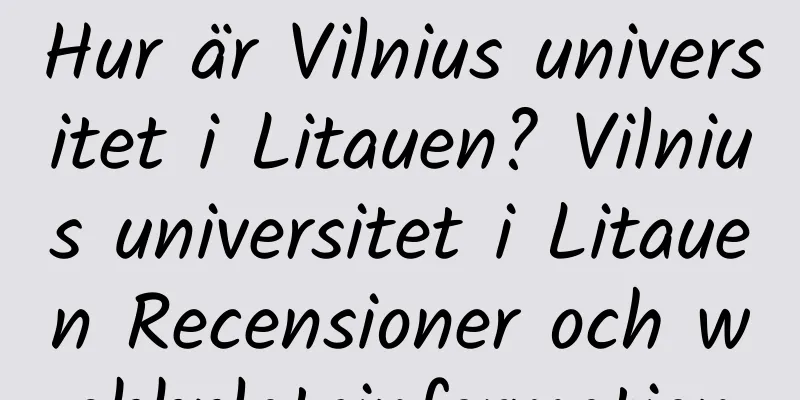 Hur är Vilnius universitet i Litauen? Vilnius universitet i Litauen Recensioner och webbplatsinformation