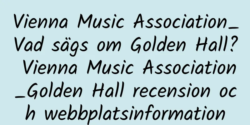 Vienna Music Association_Vad sägs om Golden Hall? Vienna Music Association_Golden Hall recension och webbplatsinformation