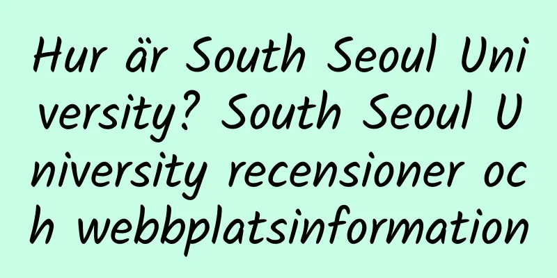 Hur är South Seoul University? South Seoul University recensioner och webbplatsinformation