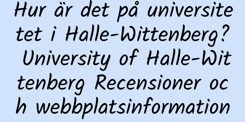 Hur är det på universitetet i Halle-Wittenberg? University of Halle-Wittenberg Recensioner och webbplatsinformation
