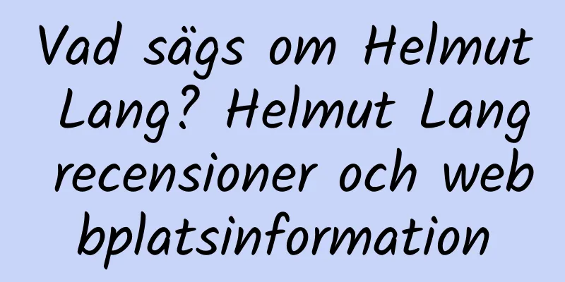 Vad sägs om Helmut Lang? Helmut Lang recensioner och webbplatsinformation